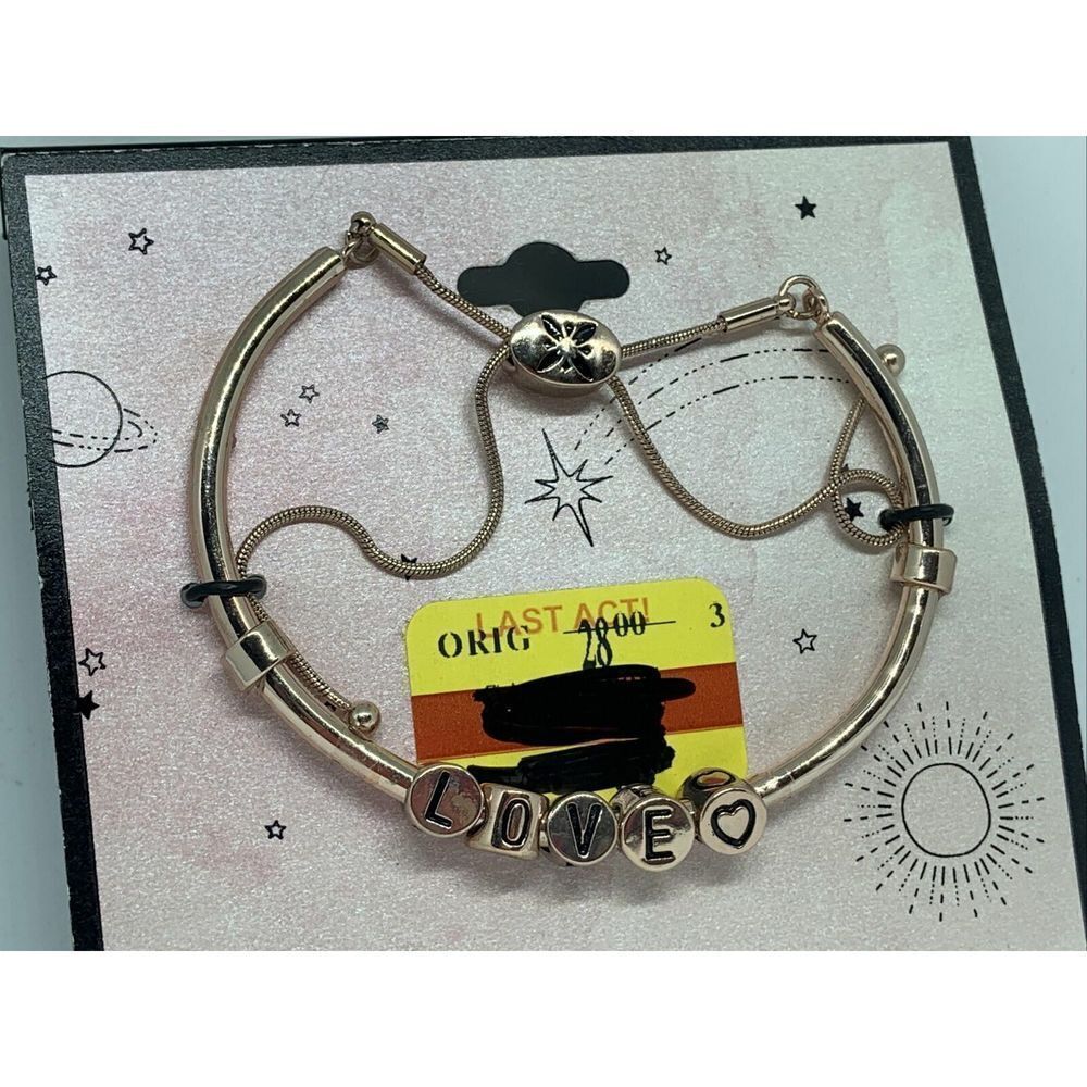 BCBGeneration Women's Inspirational Love Word Beaded Slider Bracelet CP13